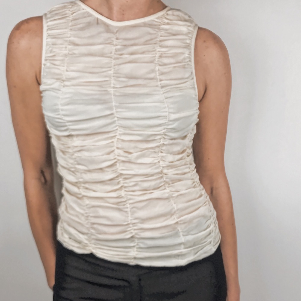 TRINA TURK ruched silk top